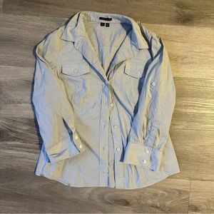 Theory Women's Dervan Pinstripe Long Sleeve Button Down Top